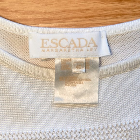 Vintage 90s Escada by Margaretha Ley White Sweater Oversized Size M - Picture 3 of 7